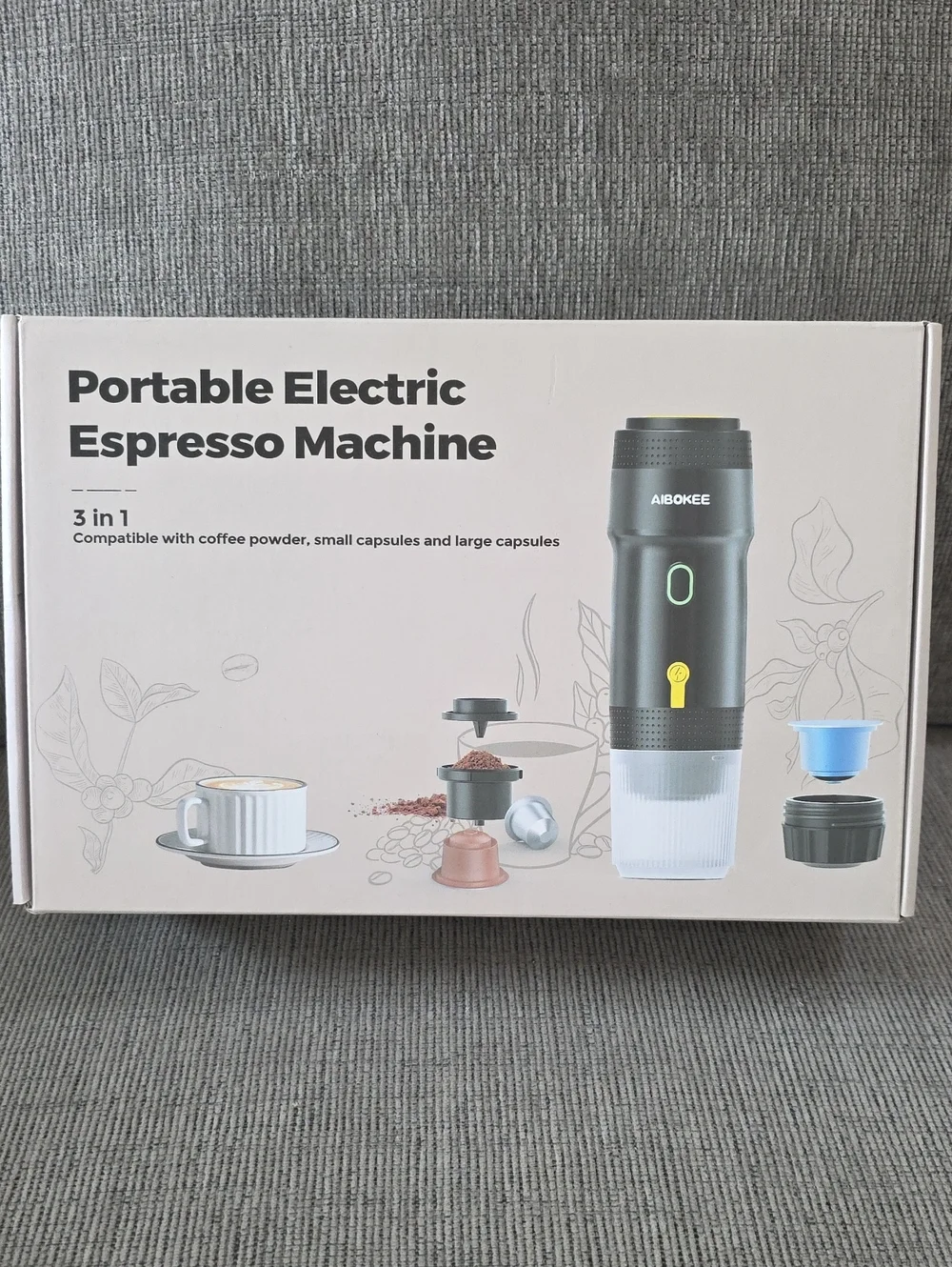 Aibokee Portable Electric Espresso Machine - White, 3 In 1, New In Box.
